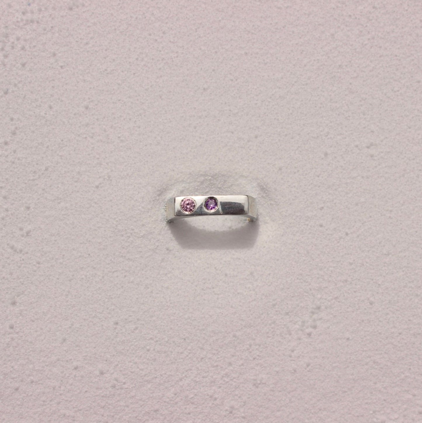 Baguette Double Stone Signet Ring